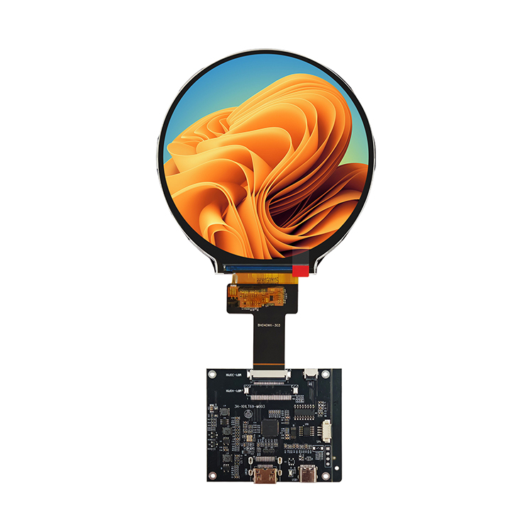 4 Inch Round TFT LCD Display, 720×720 Resolution, 1500 Nits High Brightness, HDMI Driver Board Option